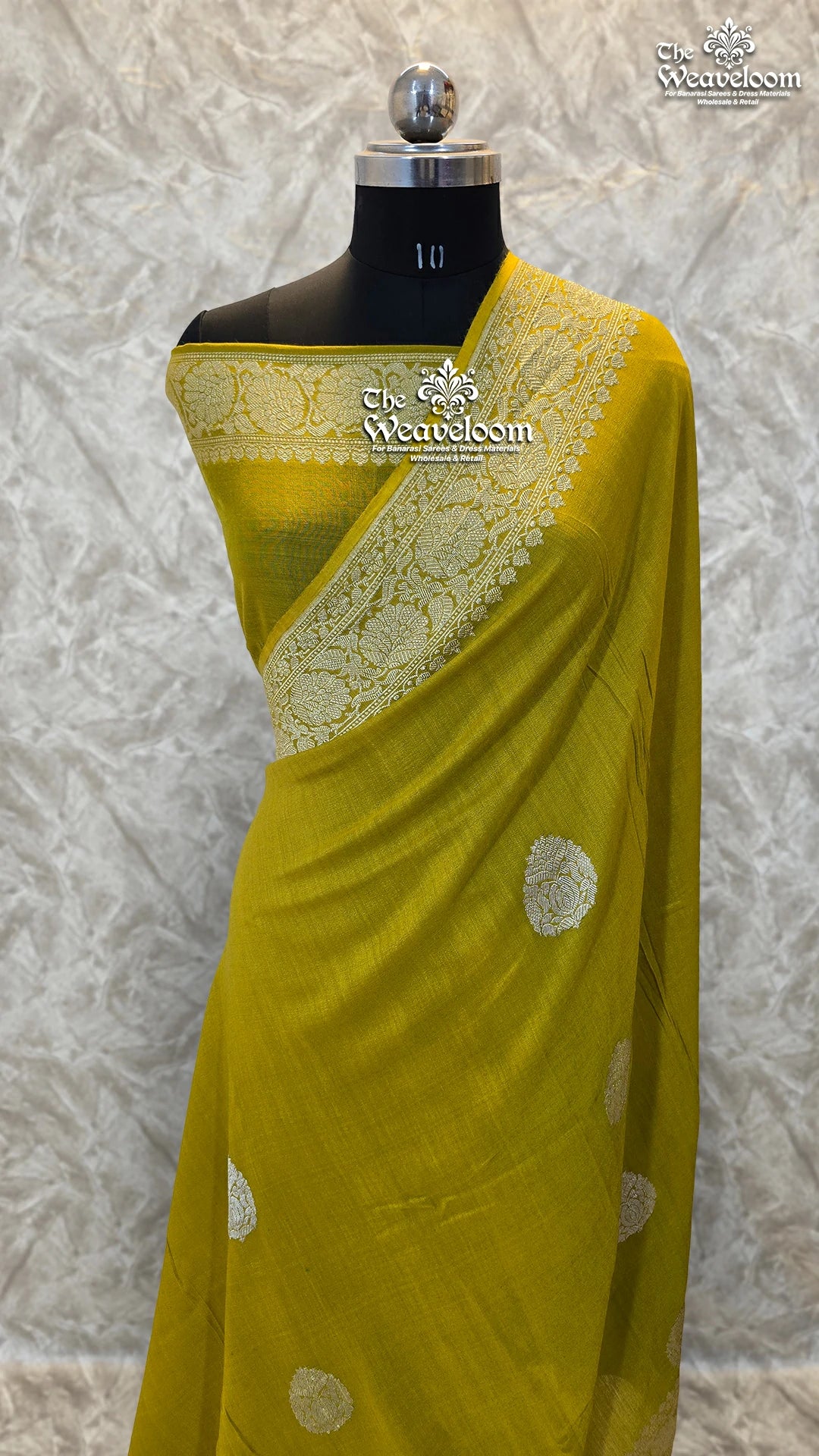 Mustard Yellow Pure Munga Silk Kadwa Handloom Banarasi Saree with Sona Rupa Motif - The Weaveloom