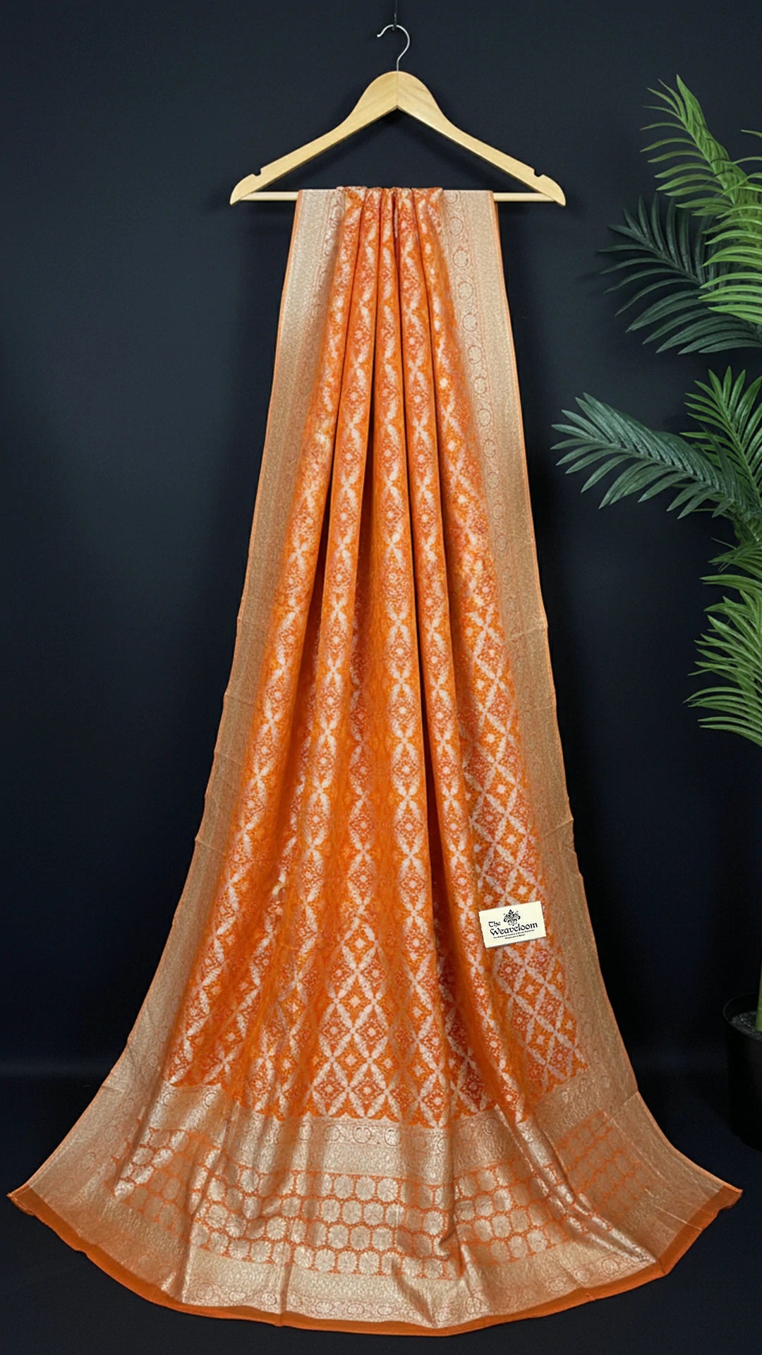 Orange Pure Viscose Georgette Bandhej Meenakari Dupatta - The Weaveloom