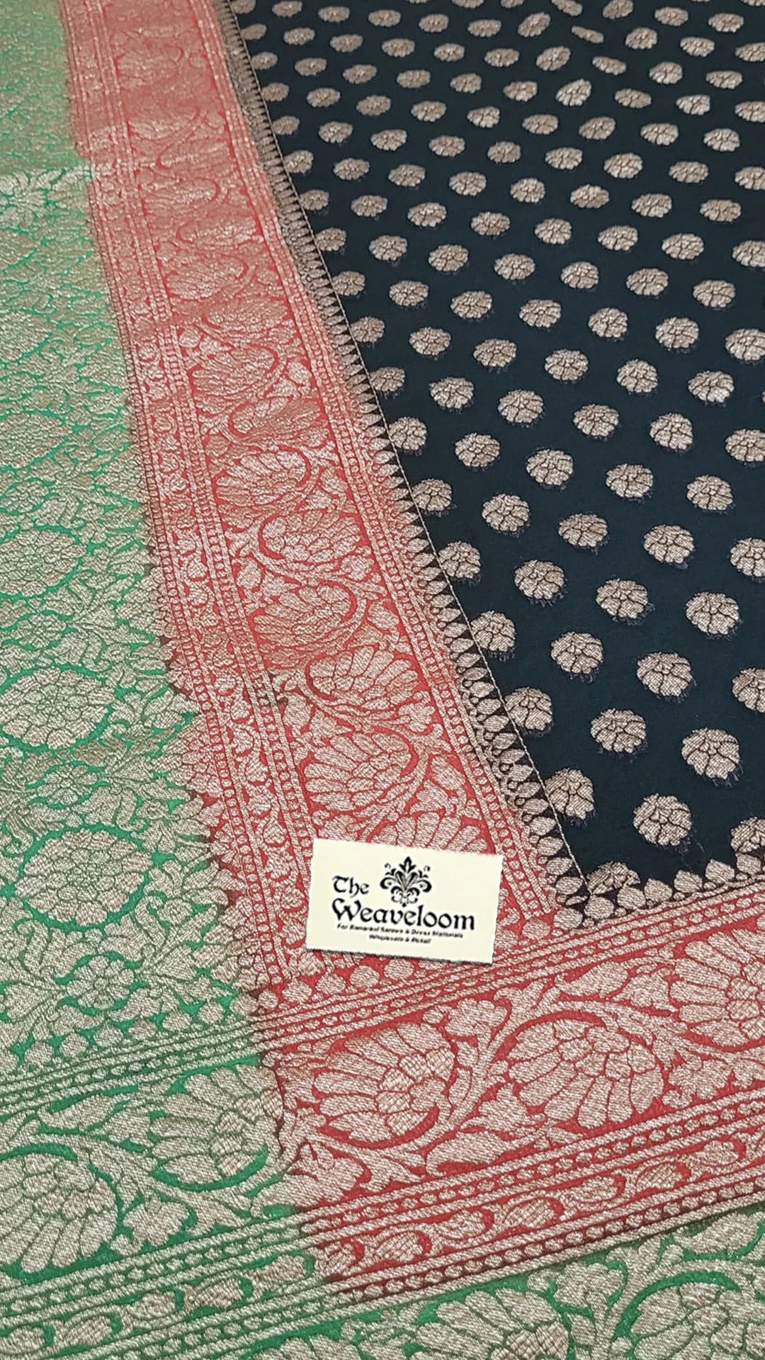 Black Khaddi Georgette Pure Banarasi Saree Antique Zari – The Weaveloom
