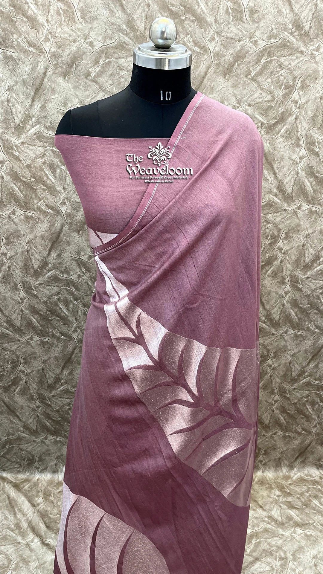 Copper Tussar Georgette Pure Banarasi Saree by The Weaveloom with Blouse