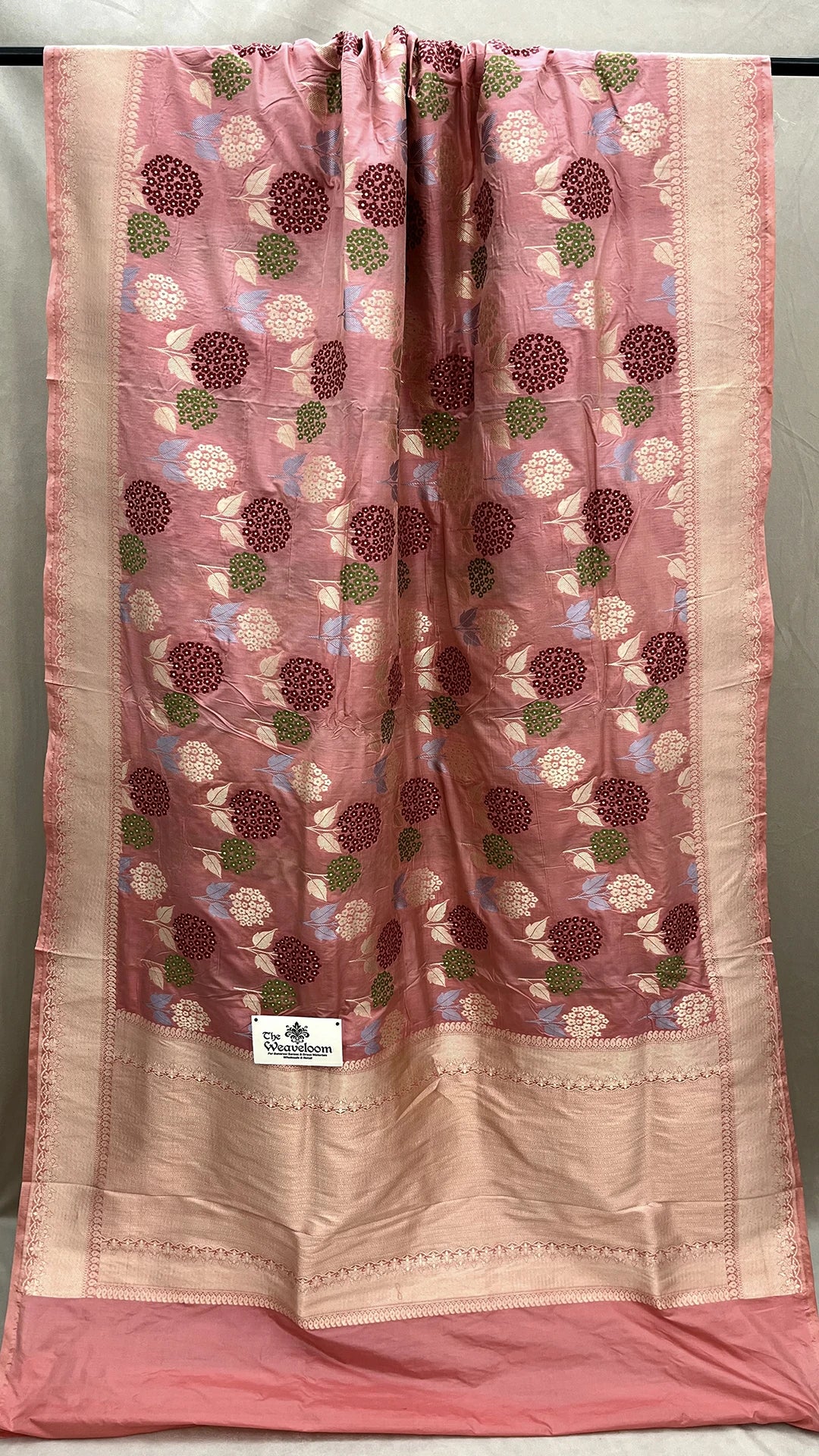 Nita Ambani Inspired Peach Pure Katan Silk Banarasi Saree With Meenakari by The Weaveloom