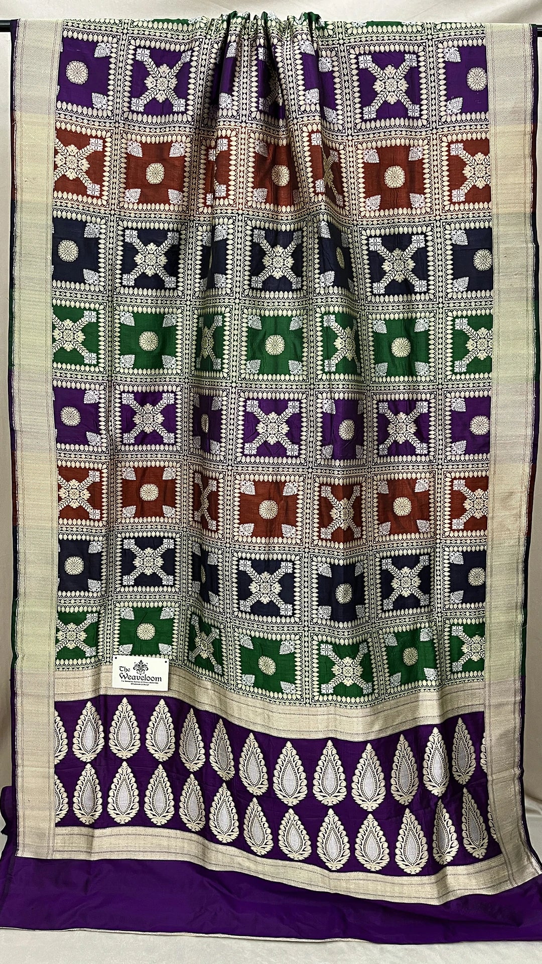 Rangkat Multicolor Pure Katan Silk Sona Rupa Zari Banarasi Saree The Weaveloom