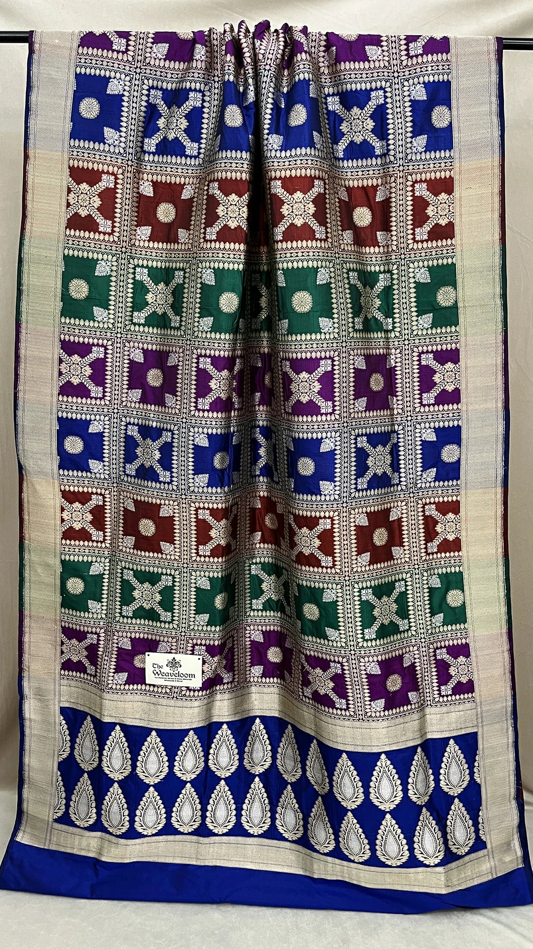 Rangkat Pure Katan Silk Banarasi Saree Sona Rupa Zari Multicolor by The Weaveloom