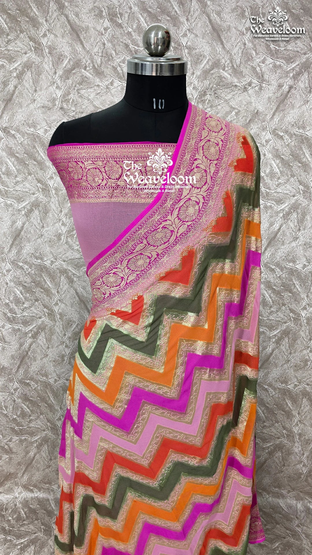 Georgette Water Zari Pure Banarasi Sarees
