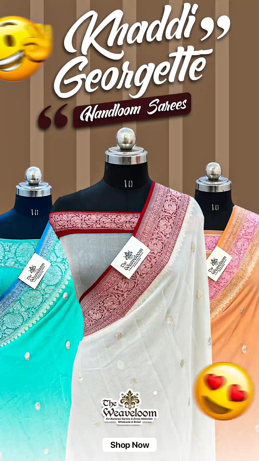 Khaddi Georgette Banarasi Sarees with Silver Zari