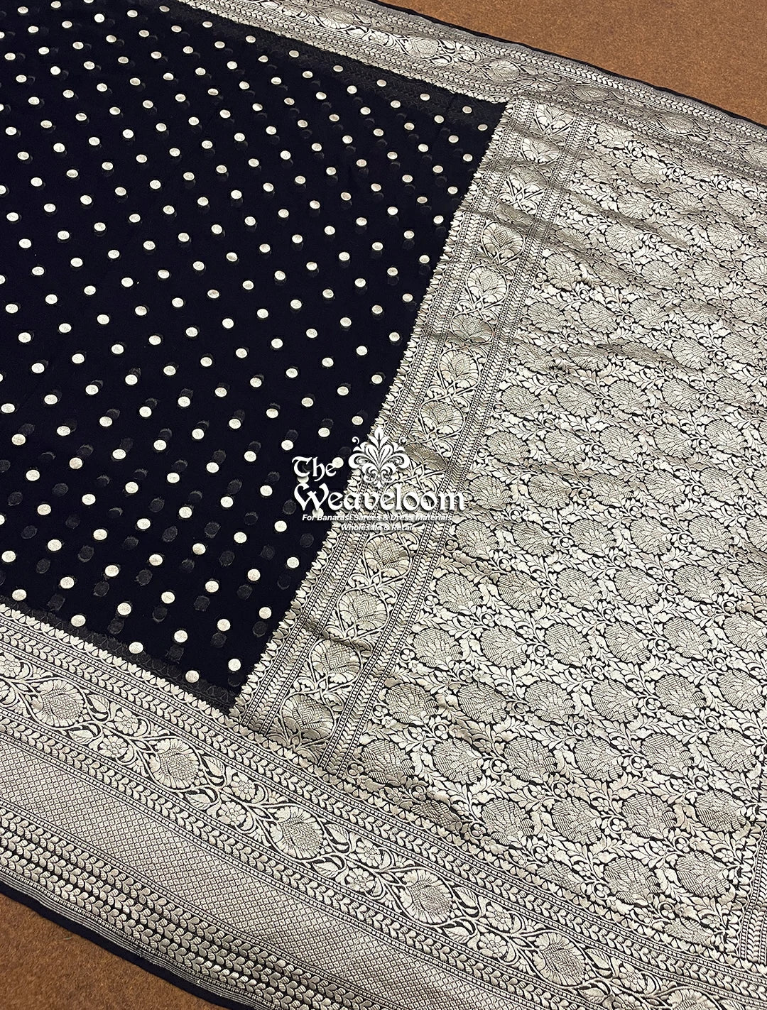 Black Khaddi Georgette Banarasi Saree – The Weaveloom