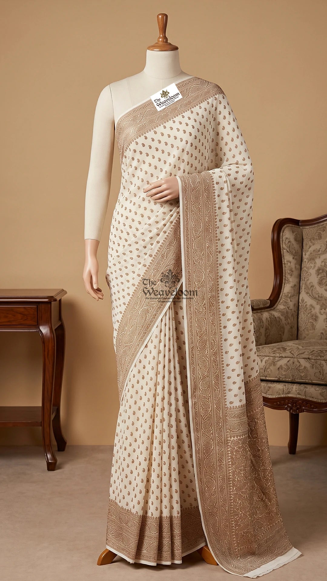 Khaddi Georgette Antique Zari Pure Banarasi Saree