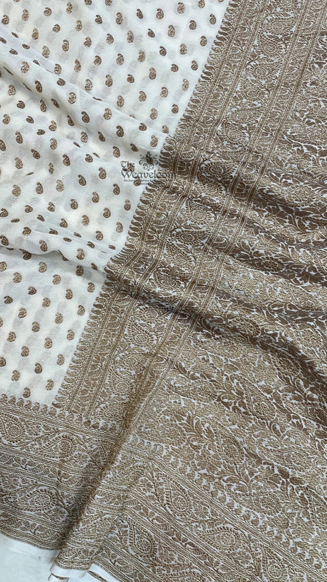 Khaddi Georgette Antique Zari Pure Banarasi Saree
