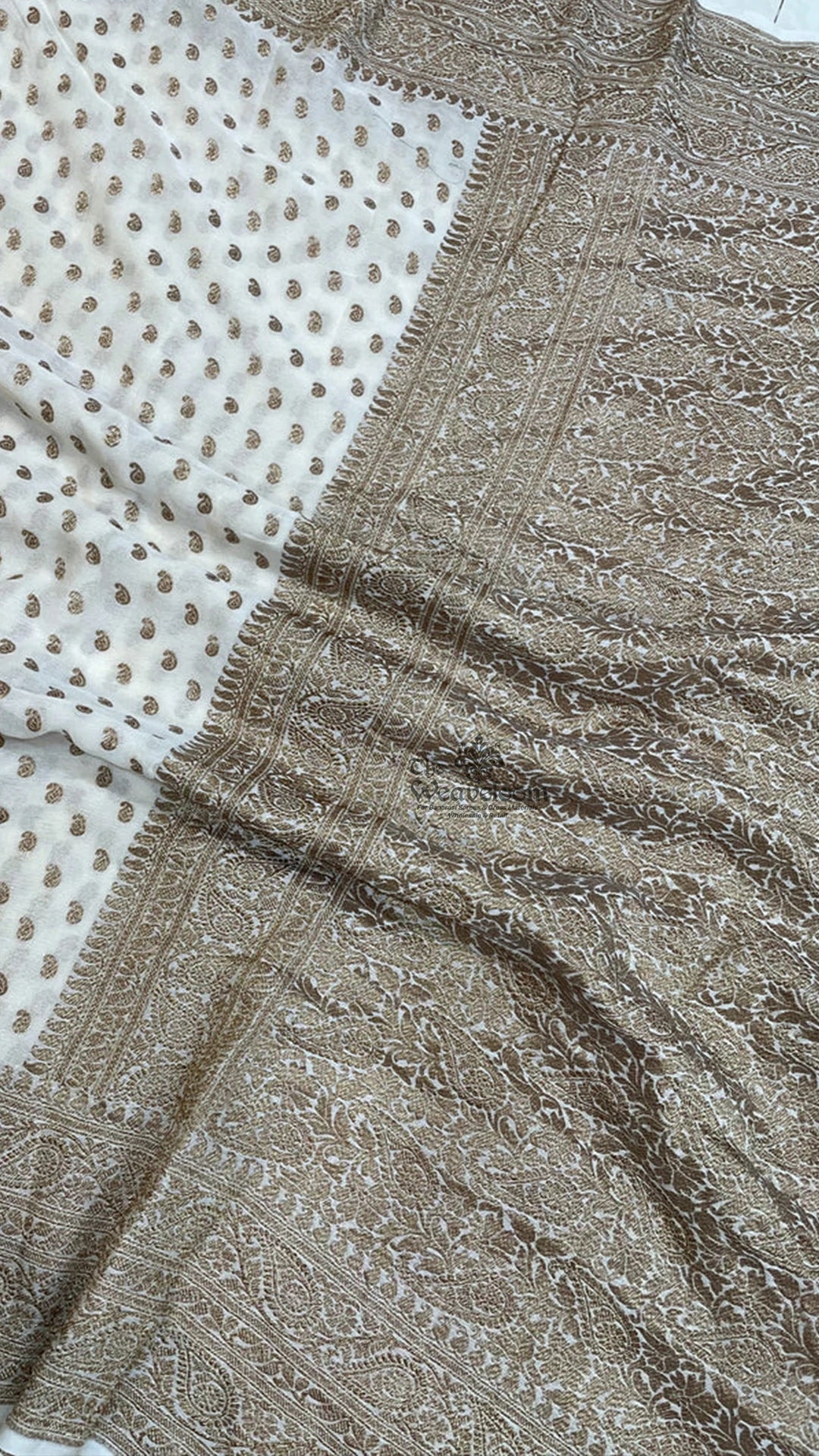 Khaddi Georgette Antique Zari Pure Banarasi Saree