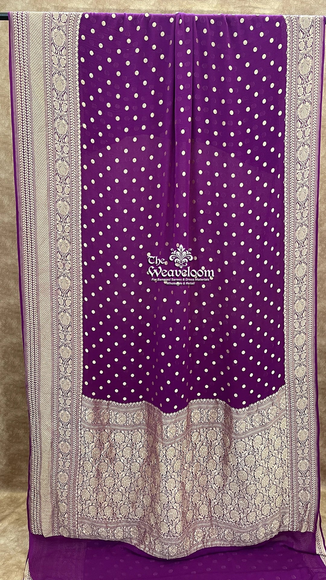 Magenta Khaddi Georgette Banarasi Saree – The Weaveloom