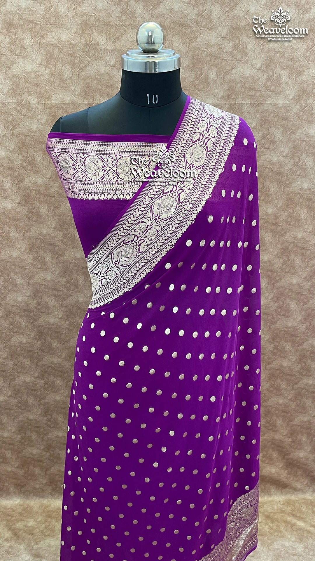 Magenta Khaddi Georgette Banarasi Saree – The Weaveloom