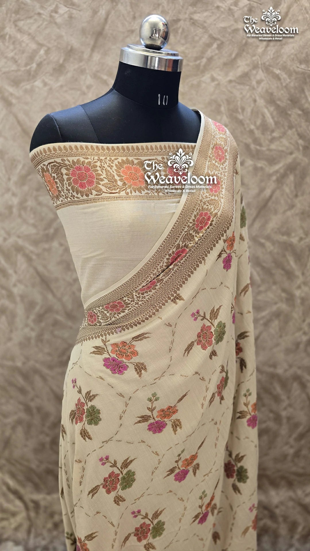 Pure Moonga Silk Banarasi Saree with Meenakari Work | The Weaveloom