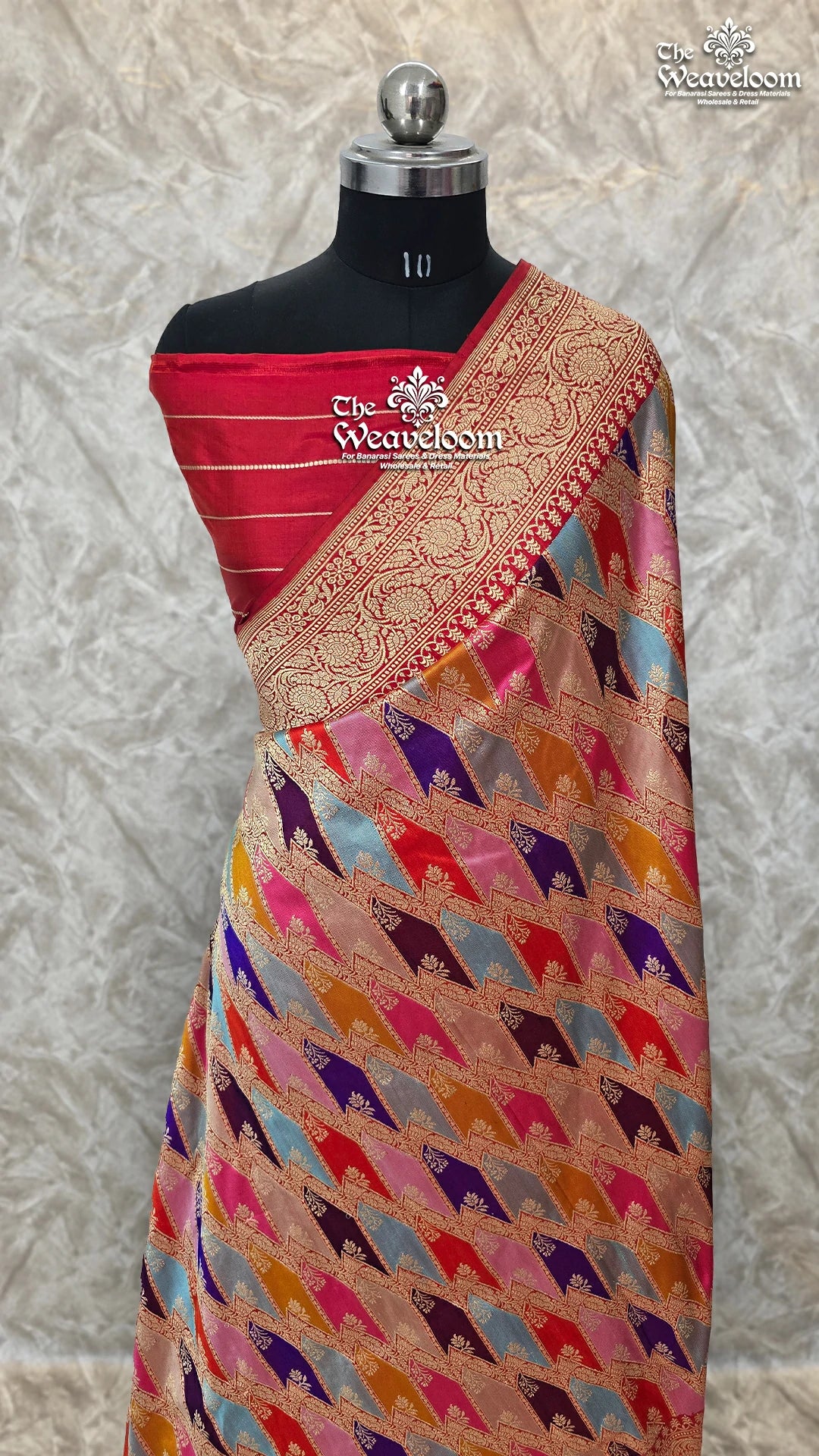 Pure Katan Silk Banarasi Saree - All Over Kadiyal Jaal Work (Color) | The Weaveloom