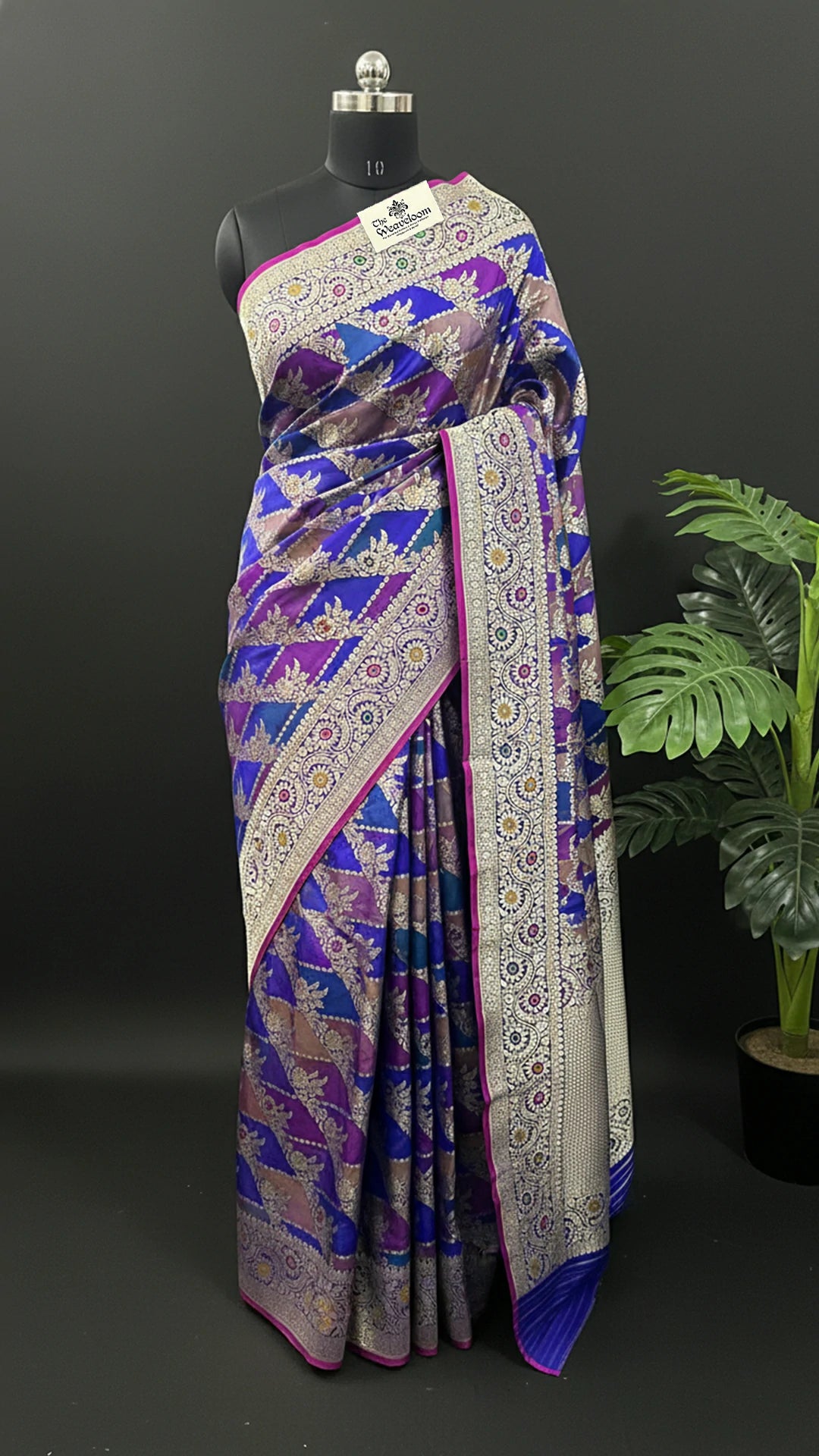 Rangkat Multicolor Katan Silk Meenakari Handloom Kadwa Weave Banarasi Saree by The Weaveloom