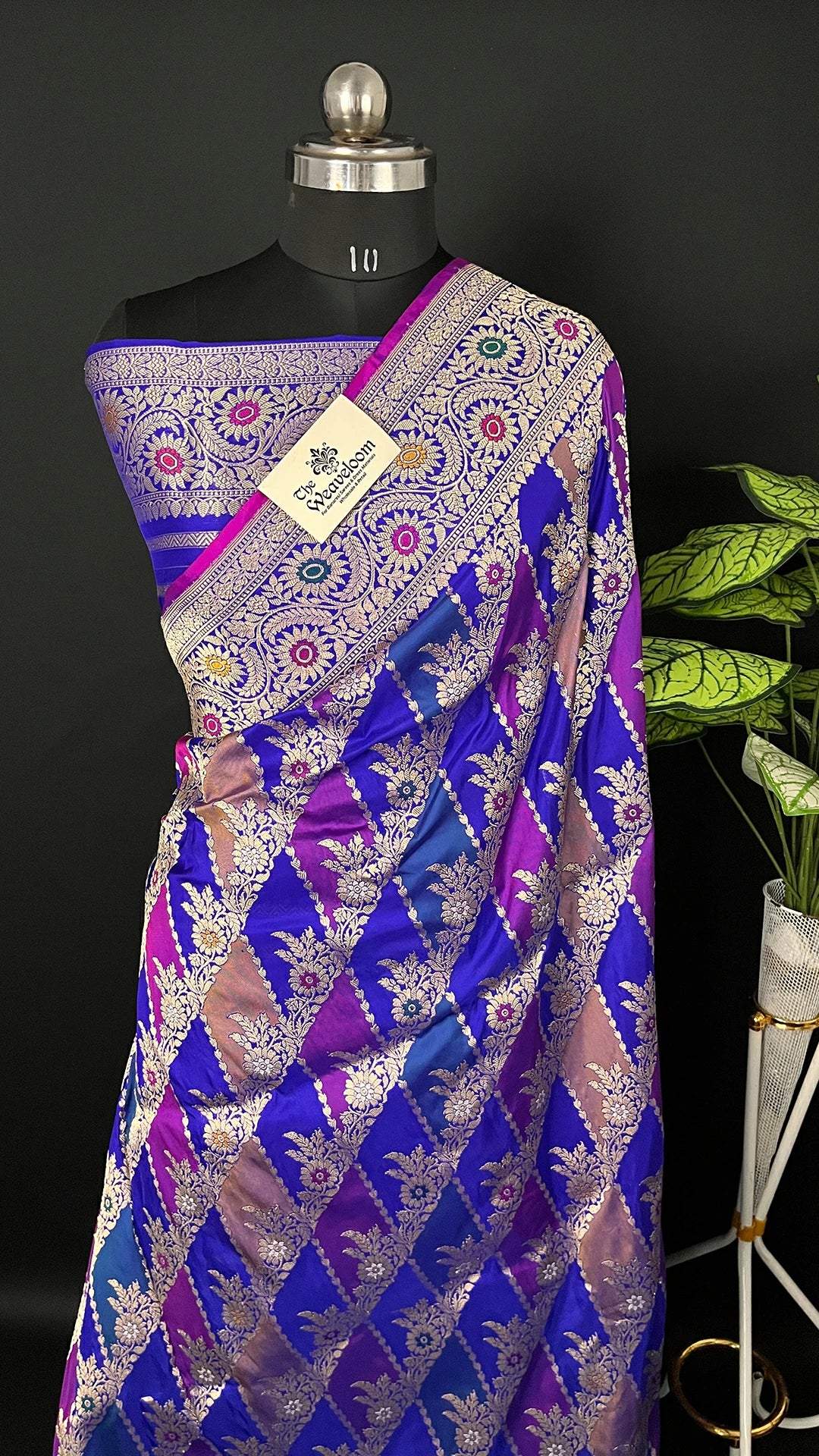Rangkat – Multicolor Pure Katan Silk Meenakari Handloom Banarasi Saree (Kadwa Weave)