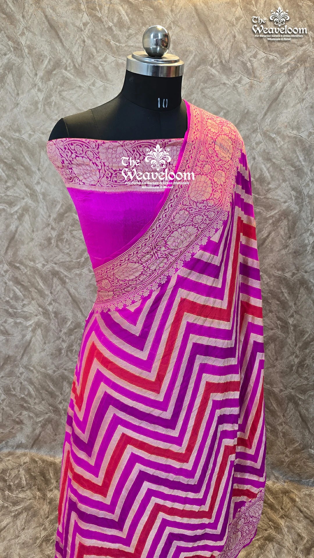 Rangkat Multi Colour Pure Chiffon Banarasi Saree with Colour Customization Option