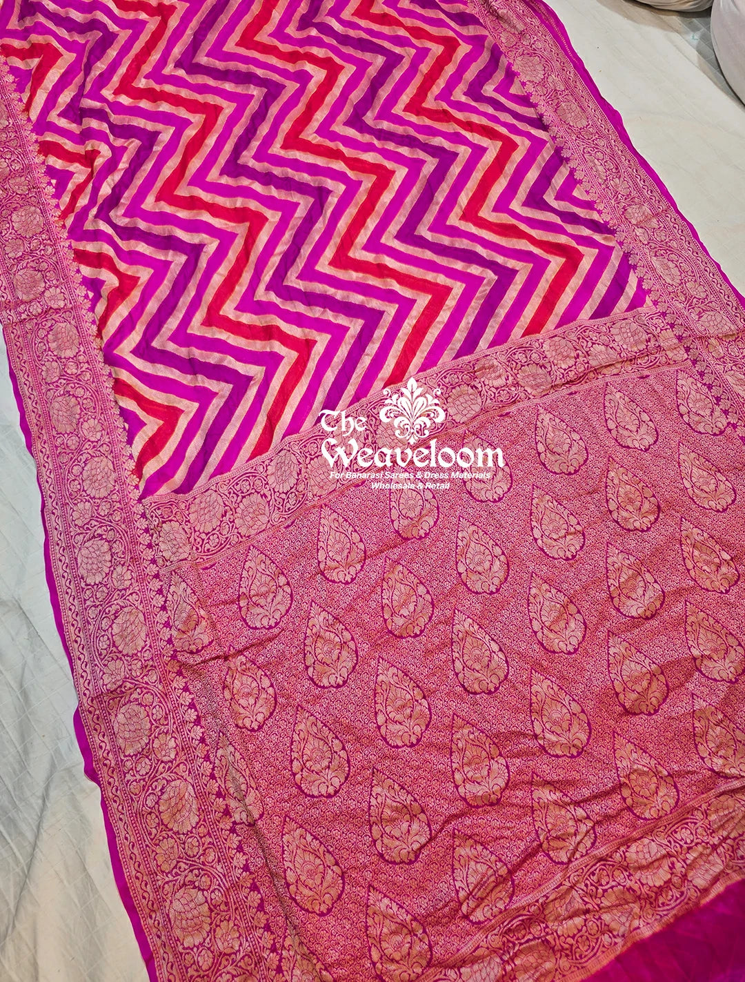 Rangkat Multi Colour Pure Chiffon Banarasi Saree with Colour Customization Option