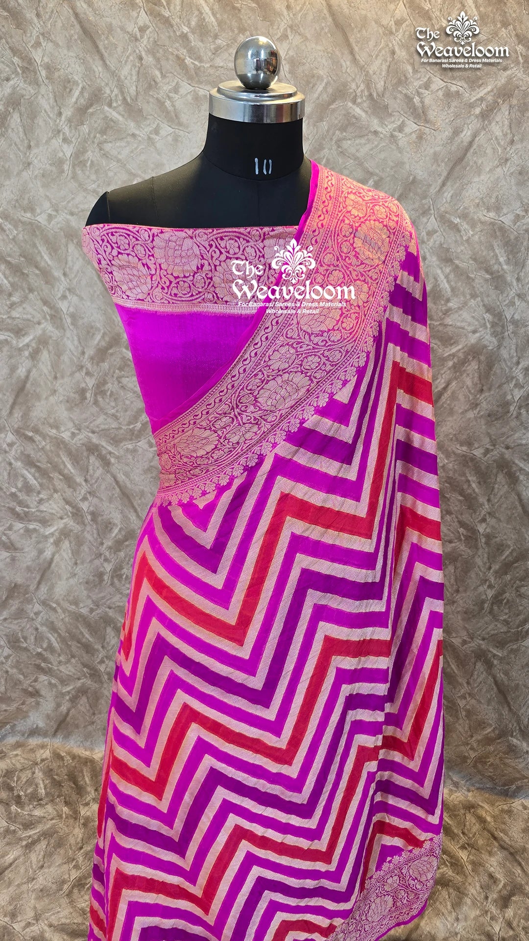 Rangkat Multi Colour Pure Chiffon Banarasi Saree with Colour Customization Option