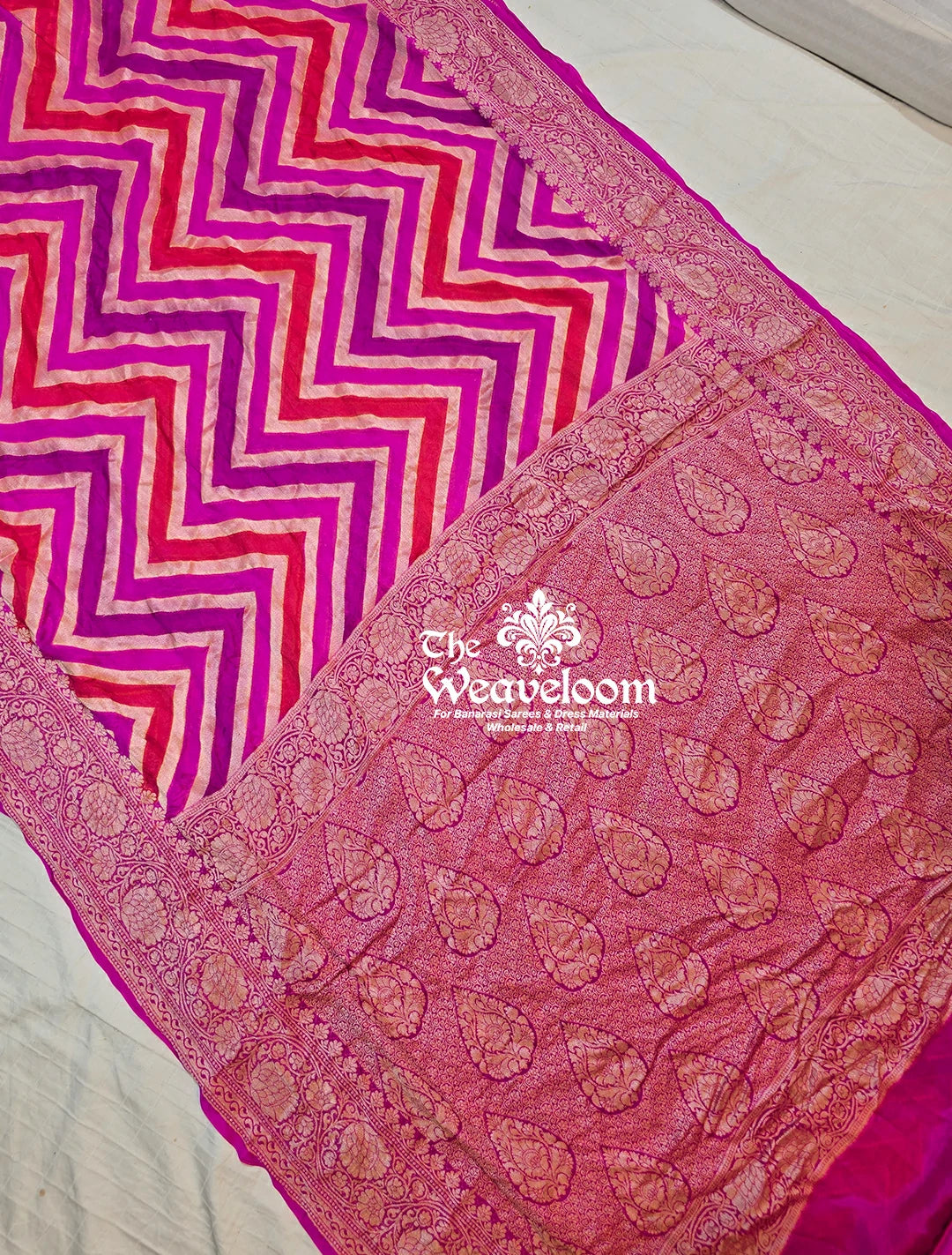 Rangkat Multi Colour Pure Chiffon Banarasi Saree with Colour Customization Option