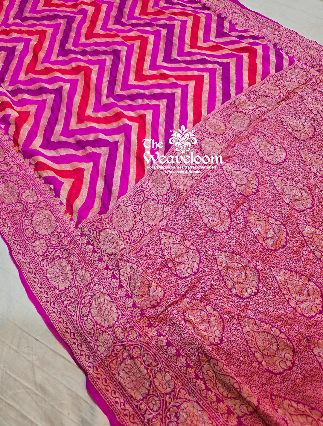 Rangkat Multi Colour Pure Chiffon Banarasi Saree with Colour Customization Option