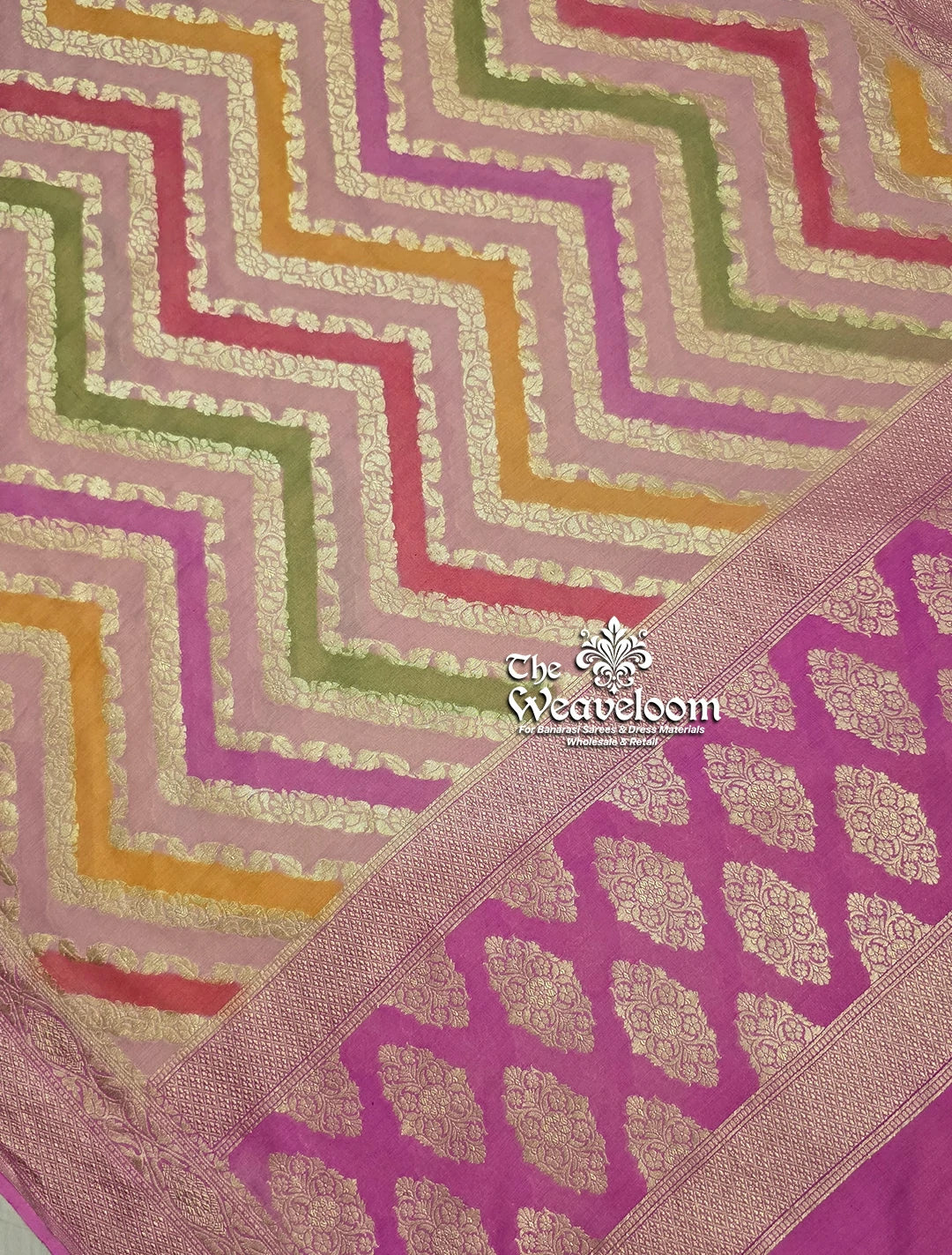 Rangkat Multi Colour Pure Munga Silk Banarasi Dupatta from The Weaveloom - Premium ethnic wear with customization option