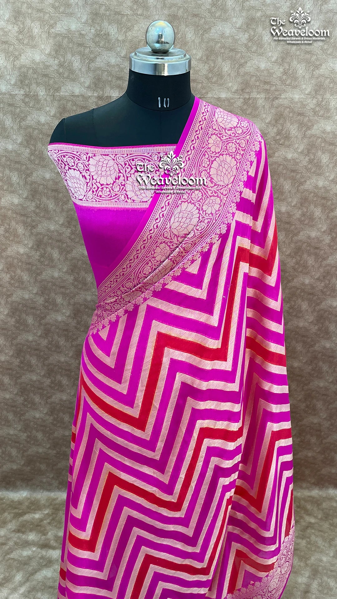 Rangkat Rani Multi Colour - Pure Khaddi Chiffon Banarasi Saree by The Weaveloom