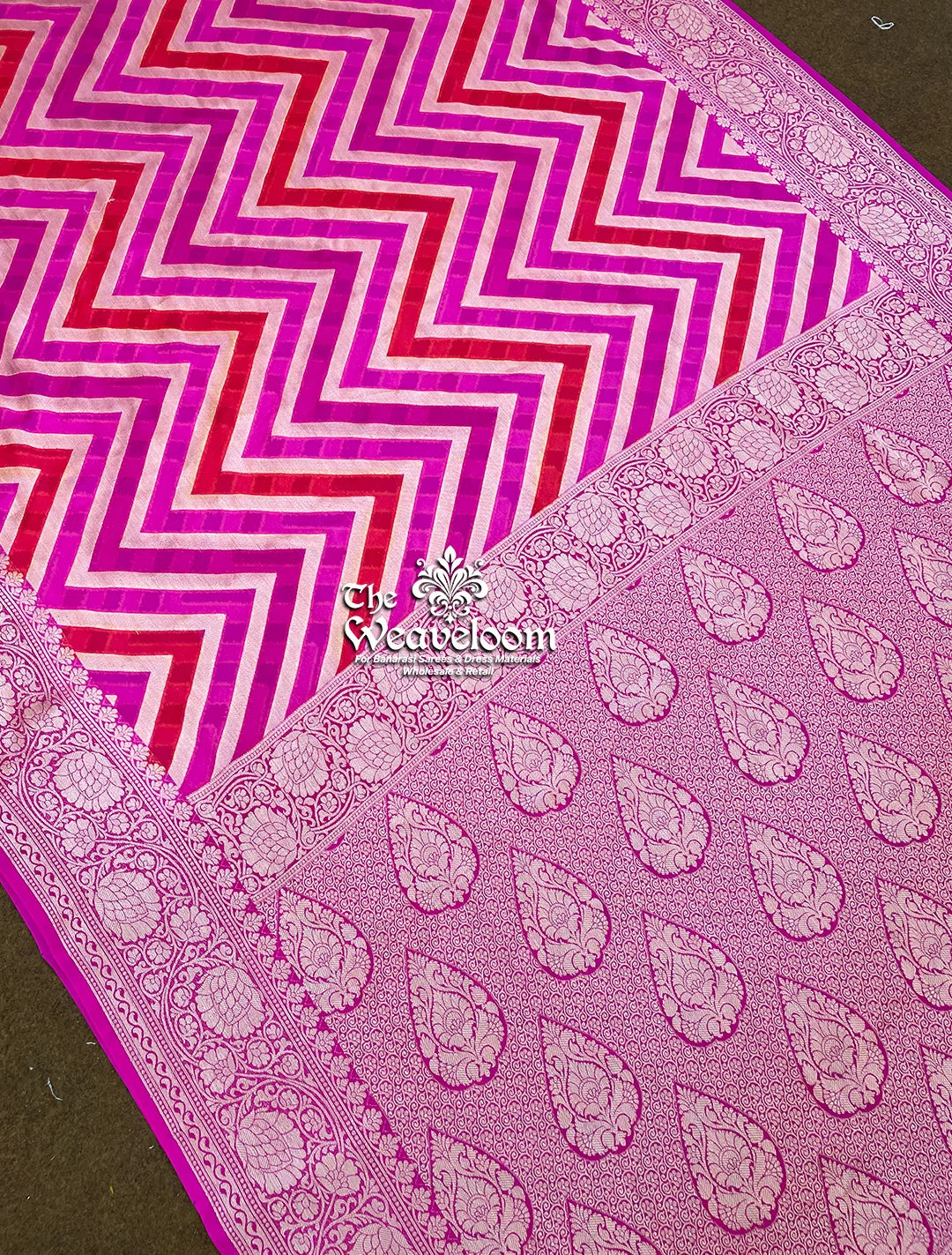 Rangkat Rani Multi Colour - Pure Khaddi Chiffon Banarasi Saree by The Weaveloom