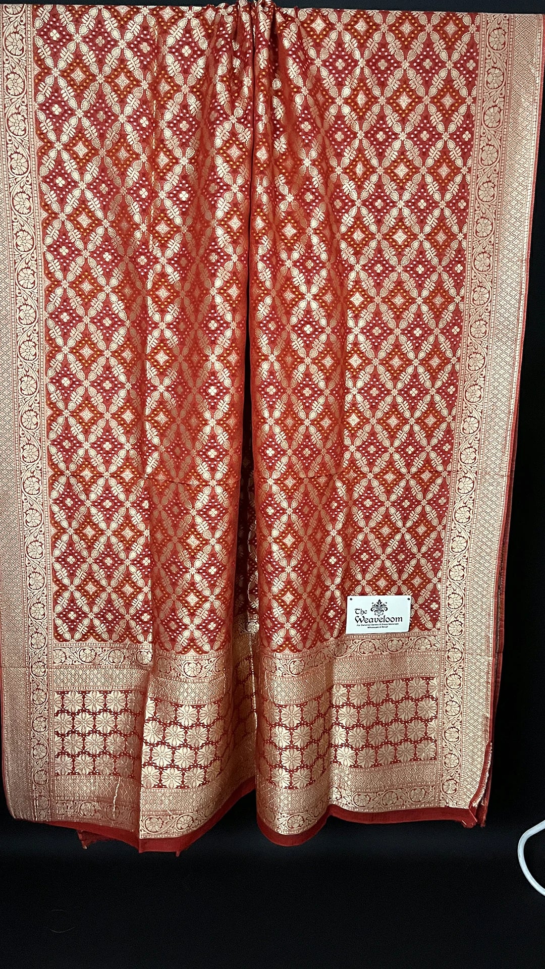 Red Pure Viscose Georgette Bandhej Meenakari Dupatta - The Weaveloom