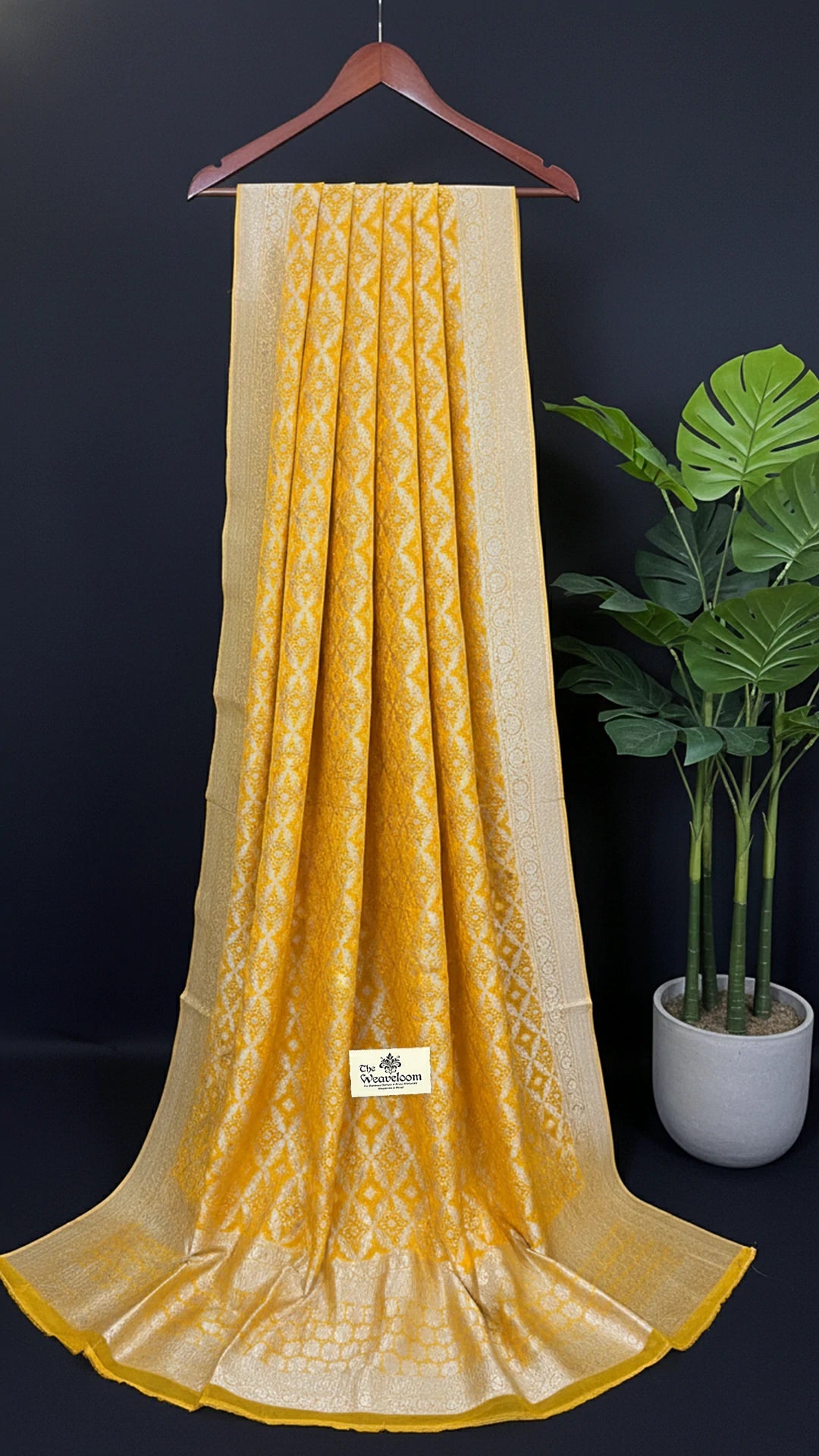 Yellow Pure Viscose Georgette Bandhej Meenakari Style Dupatta - The Weaveloom