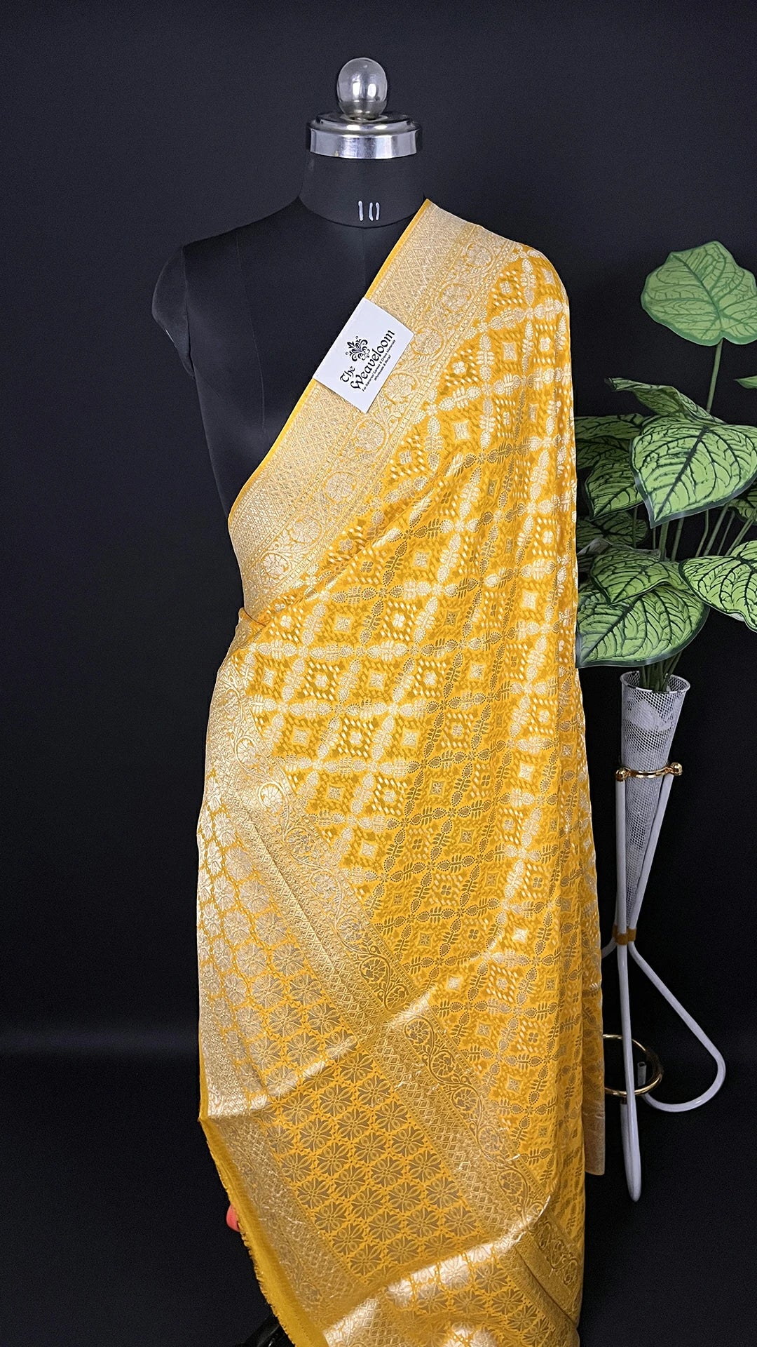 Yellow Pure Viscose Georgette Bandhej Meenakari Style Dupatta - The Weaveloom