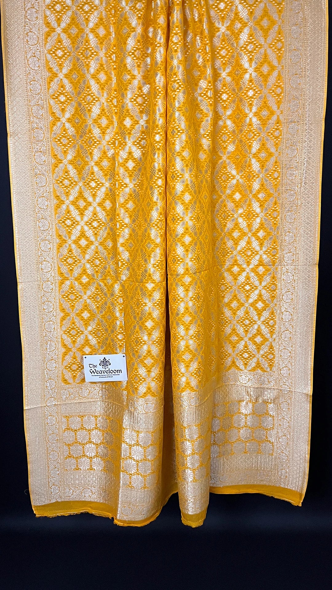 Yellow Pure Viscose Georgette Bandhej Meenakari Style Dupatta - The Weaveloom