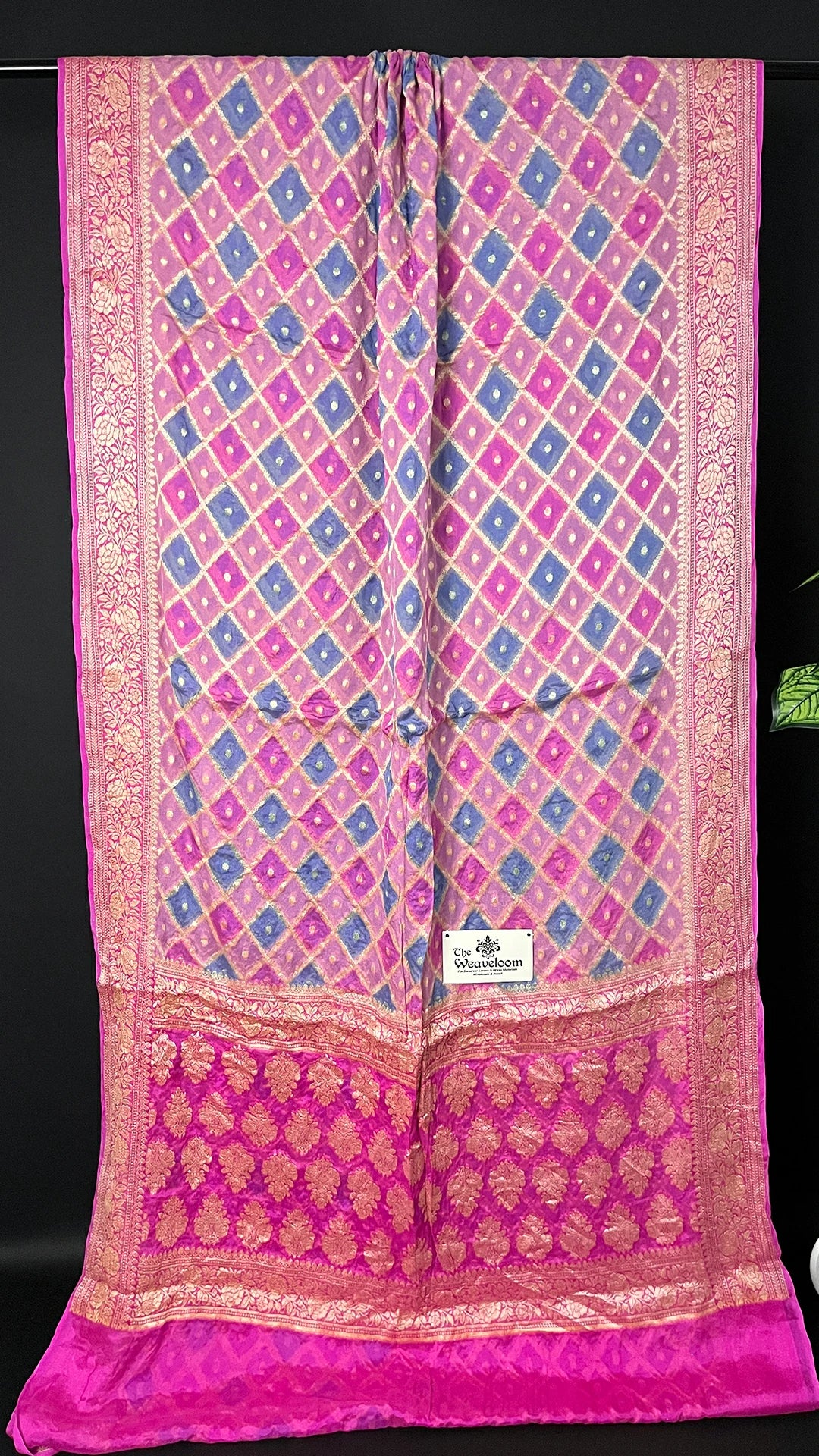 Baby Pink Crepe Georgette Pure Banarasi Saree Rangkat Multicolor - The Weaveloom