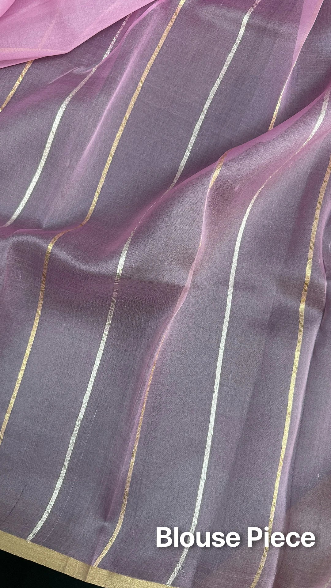 The Weaveloom baby pink kora silk kadwa Banarasi saree with zigzag sona rupa zari border