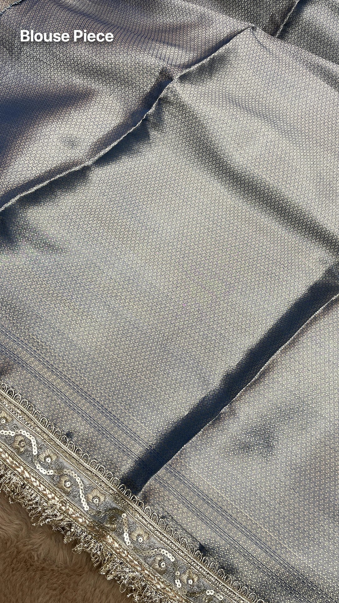 Blue Lace Border Tissue Silk Pure Banarasi Saree by The Weaveloom
