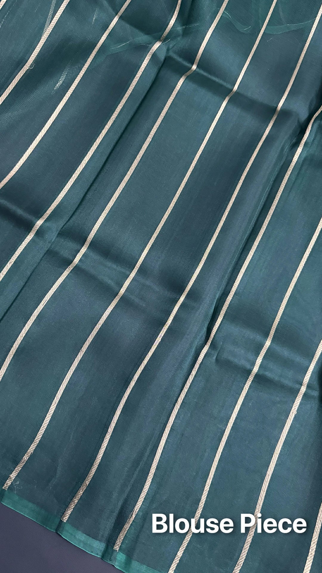 Bottle Green Kora Silk Handloom Pure Banarasi Saree With Zari Polka Dot Motifs by The Weaveloom