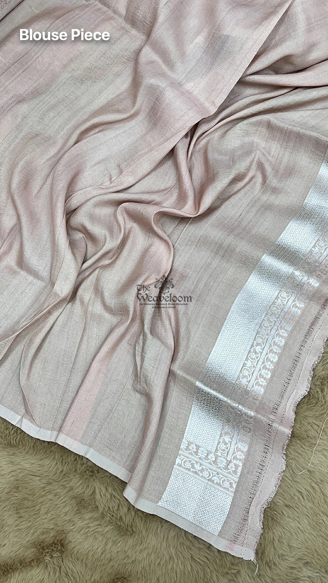 Copper Meenakari Floral Tussar Georgette Pure Banarasi Saree by The Weaveloom