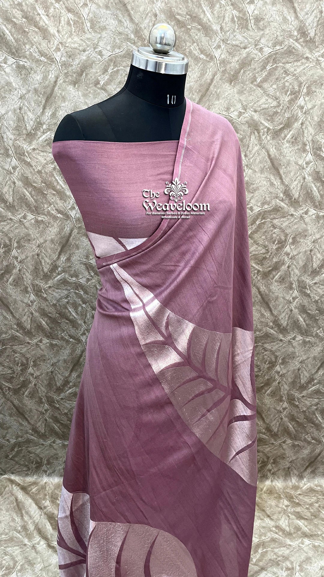 Copper Tussar Georgette Pure Banarasi Saree by The Weaveloom with Blouse