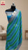 Firozi Rangkat Multicolor Crepe Georgette Pure Banarasi Saree with Floral Border