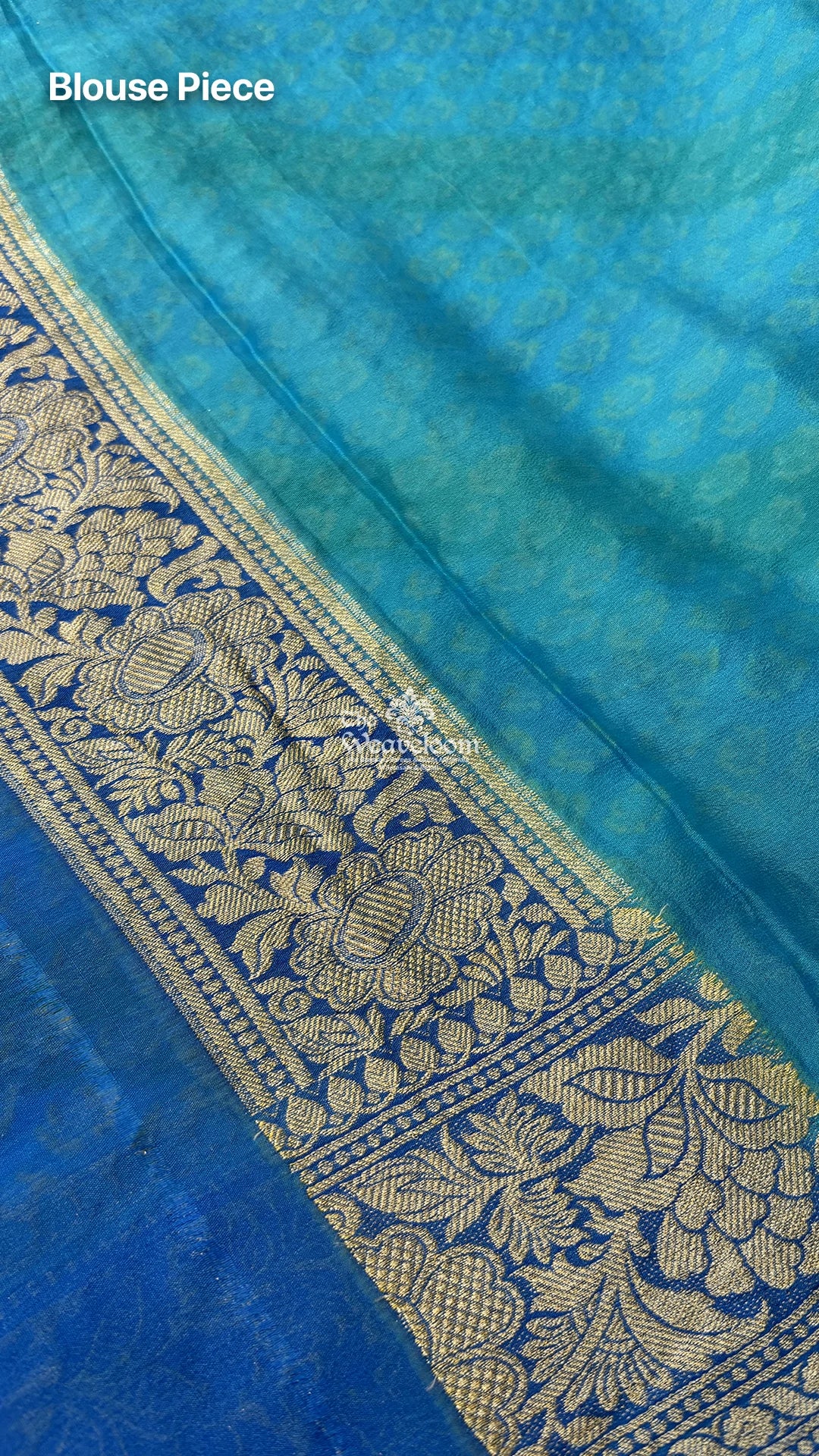 Firozi Rangkat Multicolor Crepe Georgette Pure Banarasi Saree with Floral Border