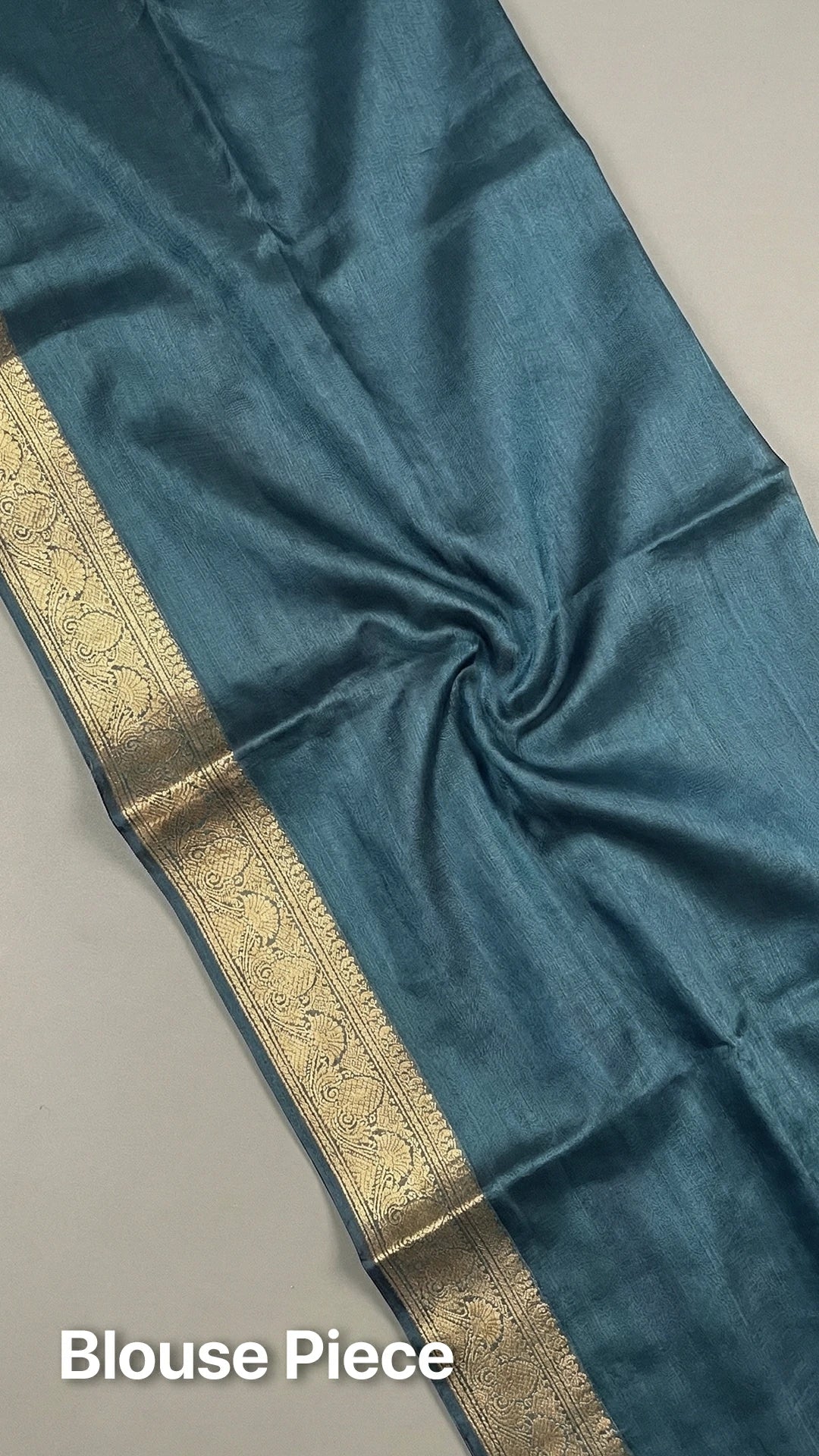 German Blue Tissue Silk Banarasi Saree With Sona Rupa Buti Motifs Golden Zari Border The Weaveloom
