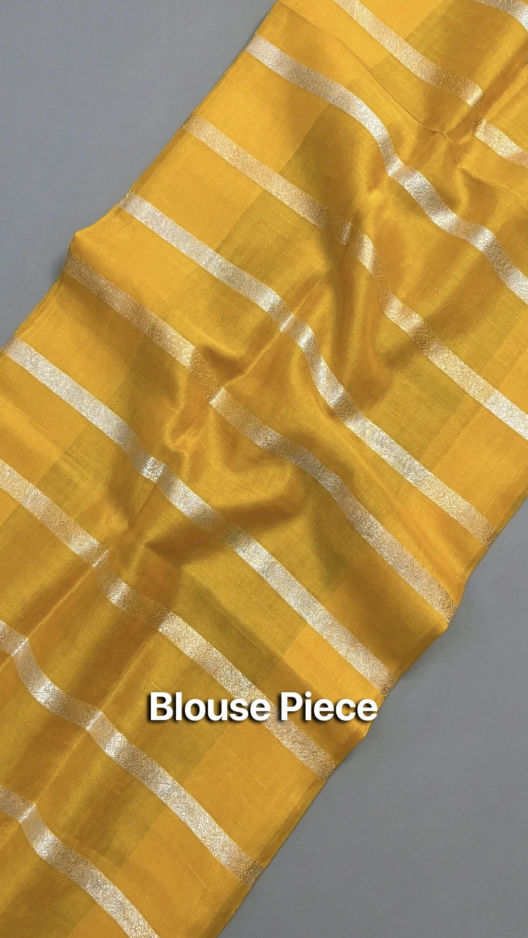 Gold Kora Silk Pure Banarasi Saree with Sona Rupa Zari and Striped Blouse by The Weaveloom