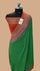 Green Pure Khaddi Georgette Antique Zari Banarasi Saree with running blouse by The Weaveloom