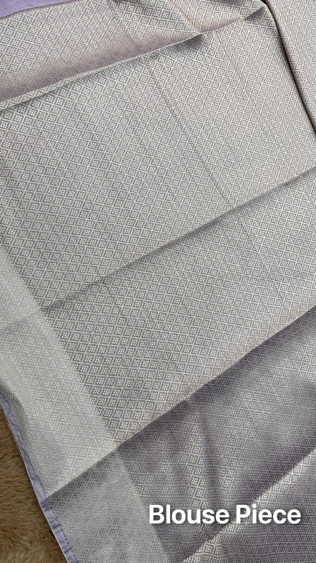 The Weaveloom Grey Bird Motif Chiniya Silk Pure Banarasi Saree With Golden Zari Border