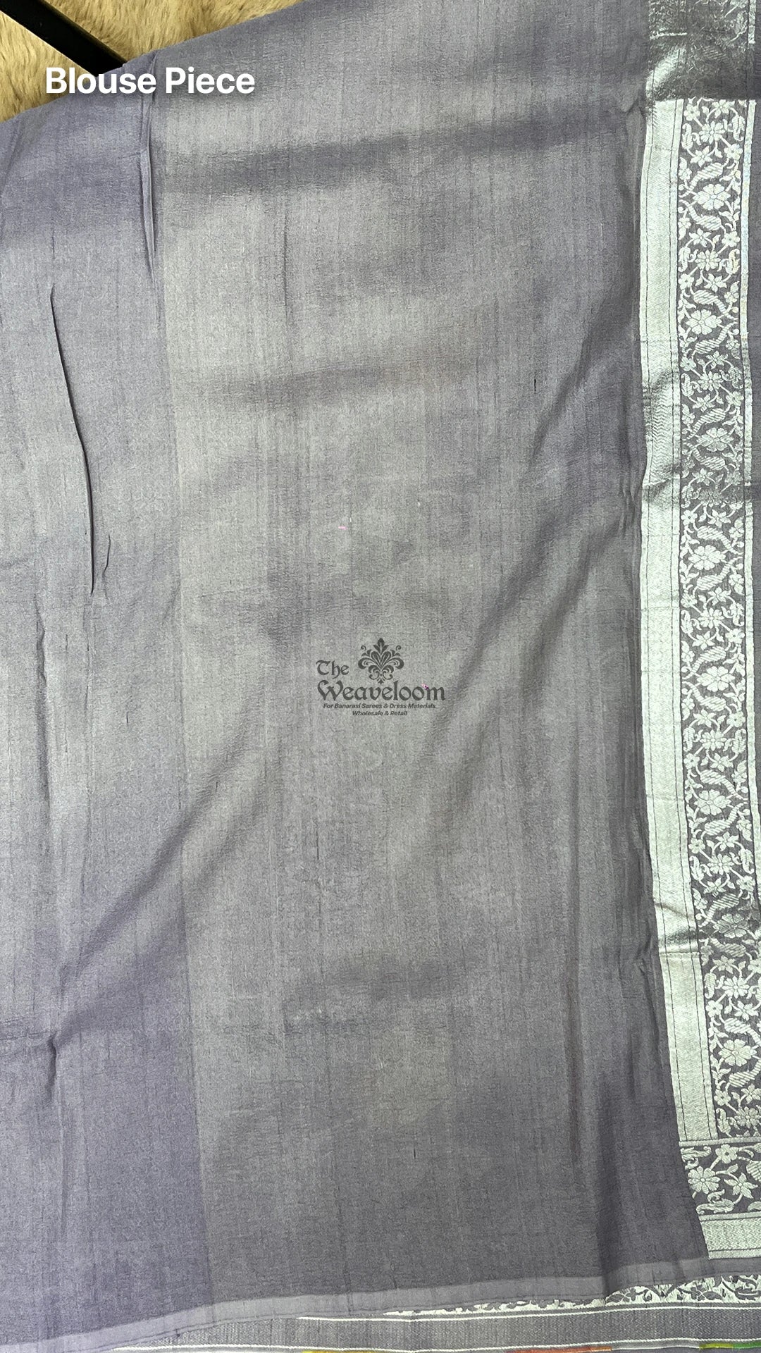 Grey Meenakari Floral Tussar Georgette Pure Banarasi Saree by The Weaveloom
