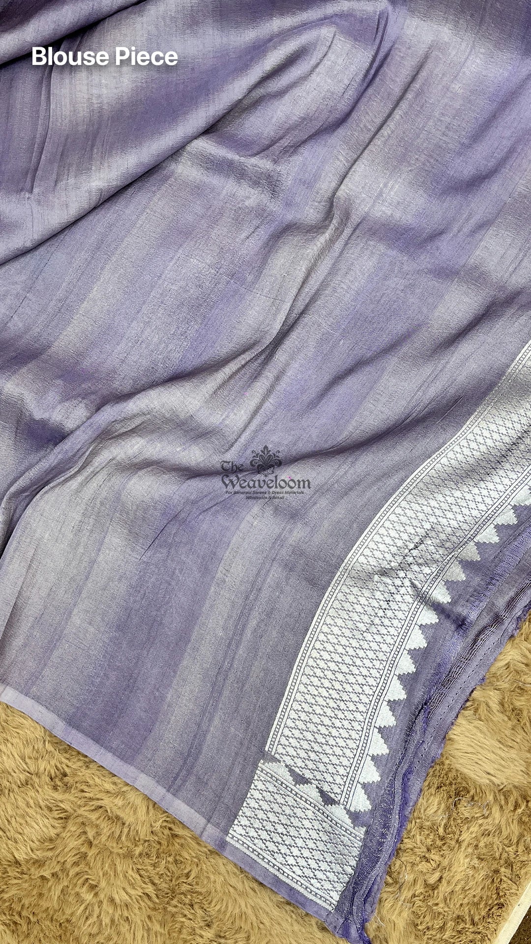 Grey Meenakari Floral Tussar Georgette Pure Banarasi Saree by The Weaveloom