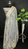 Grey Pure Viscose Georgette Saree with Handbrush Floral Work by The Weaveloom