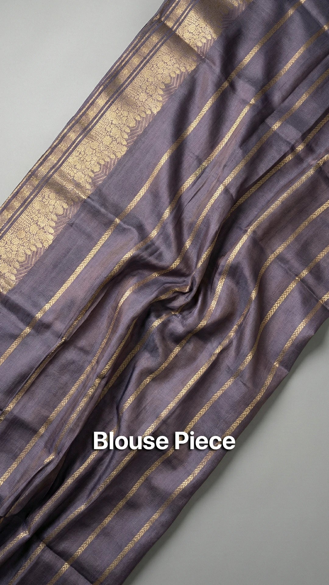 Grey and Rani Dual Color Kora Silk Banarasi Saree with Golden Zari Border Floral Buti by The Weaveloom
