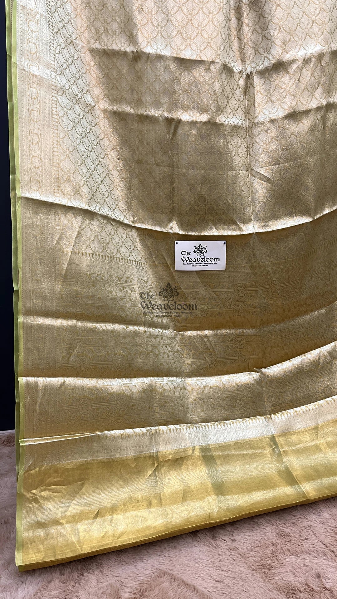 Lemon Yellow Geometric Brocade Tissue Silk Pure Banarasi Saree by The Weaveloom
