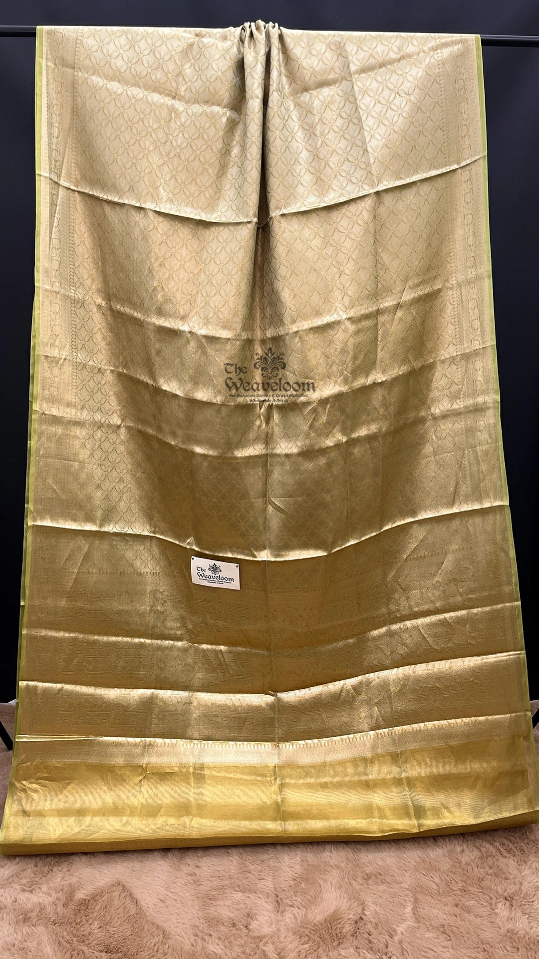Lemon Yellow Geometric Brocade Tissue Silk Pure Banarasi Saree by The Weaveloom