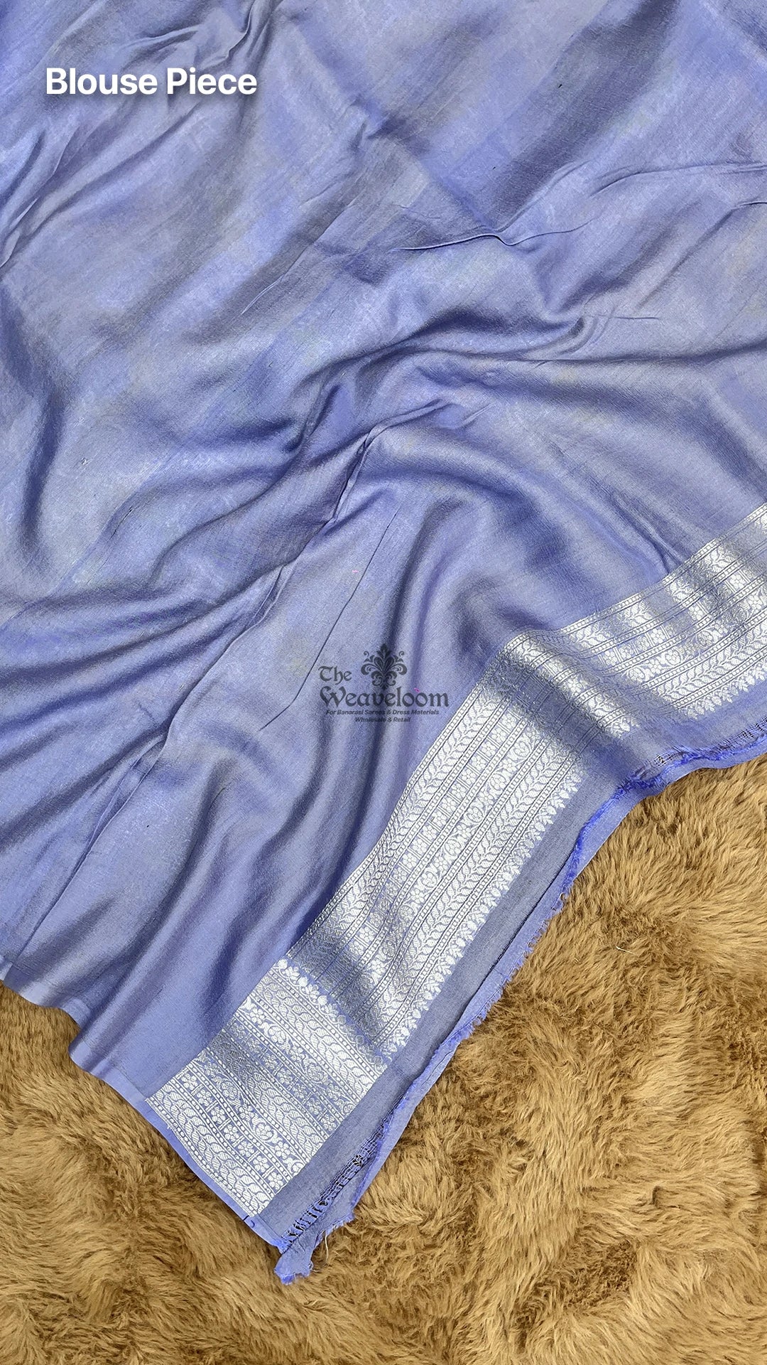 Light Purple Tussar Georgette  Meenakari Floral Wreath Pure Banarasi Saree